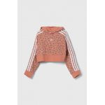 adidas Originals bluza copii culoarea roz, cu glugă, modelator