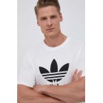 adidas Originals tricou din bumbac barbati, culoarea alb, cu imprimeu