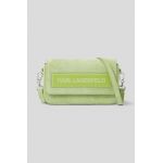 Karl Lagerfeld poseta de piele ICON K SM FLAP SHB SUEDE culoarea verde