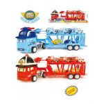 CAMION POMPIERI/CAMION POLIȚIE CU 5 MAȘINI ȘI ELICOPTER 51 CM Engros