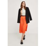 Answear Lab fusta culoarea portocaliu, midi, evazati