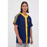 adidas Originals camasa culoarea albastru marin, relaxed
