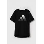 adidas tricou copii culoarea negru, cu imprimeu