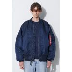 Alpha Industries geacă MA-1 bărbați, culoarea bleumarin, de tranziție, oversize 100101.07-rep.blue