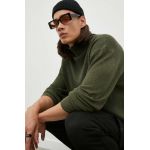 American Vintage pulover barbati, culoarea verde, light, cu turtleneck