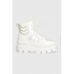 Buffalo botine BN16308051 Raven Snow Laceup Mi femei, culoarea alb, cu toc plat, izolat