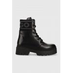 HUGO bocanci de piele Kris femei, culoarea negru, cu platforma, 50494685