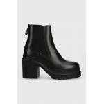 HUGO ghete chelsea de piele Kris femei, culoarea negru, cu toc drept, 50498407
