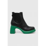 Karl Lagerfeld ghete chelsea de piele ASTRAGON femei, culoarea negru, cu toc drept, KL33840