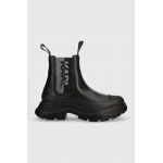 Karl Lagerfeld ghete chelsea de piele LUNA femei, culoarea negru, cu platforma, KL42944F
