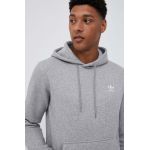 adidas Originals bluză bărbați, culoarea gri, cu glugă, melanj