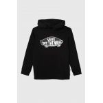 Vans bluza copii STYLE 76 PO culoarea negru, cu glugă, cu imprimeu