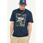 Vans tricou din bumbac culoarea albastru marin, cu imprimeu