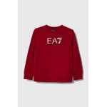 EA7 Emporio Armani bluza copii culoarea rosu, cu imprimeu