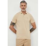 Karl Lagerfeld tricou polo barbati, culoarea bej, neted