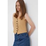 Rich & Royal vesta culoarea maro, un singur rand de nasturi