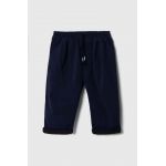 United Colors of Benetton pantaloni bebe culoarea albastru marin, neted