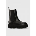 Weekend Max Mara ghete chelsea de piele Calamai femei, culoarea negru, cu platforma, 2357960132600