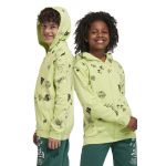 adidas bluza copii J BLUV Q3 FZHD culoarea verde, cu glugă, modelator
