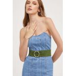 Answear Lab curea din piele intoarsa culoarea verde