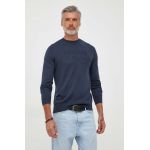 Armani Exchange pulover de lana barbati, culoarea albastru marin, light