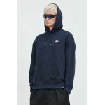 Dickies hanorac de bumbac barbati, culoarea negru, cu glugă, neted