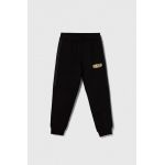 EA7 Emporio Armani pantaloni de trening pentru copii culoarea negru, cu imprimeu