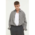 Iceberg camasa din lana culoarea negru, cu guler clasic, relaxed