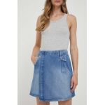 Pepe Jeans fusta din bumbac denim Evy mini, evazati
