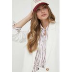 Pepe Jeans sacou Mirta culoarea alb, un singur rand de nasturi, neted