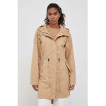 Pepe Jeans hanorac femei, culoarea bej, de tranzitie