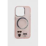 Karl Lagerfeld Husă pentru telefon iPhone 14 Pro 6,1" culoarea roz