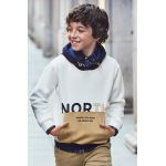 Mayoral bluza copii culoarea bej, cu glugă, cu imprimeu