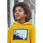 Mayoral bluza copii culoarea galben, cu glugă, cu imprimeu