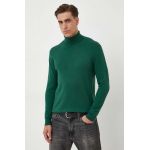 United Colors of Benetton pulover barbati, culoarea verde, light, cu guler