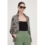 Answear Lab camasa din bumbac femei, culoarea negru, cu guler clasic, regular