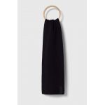Armani Exchange esarfa din amestec de lana culoarea albastru marin, neted