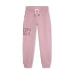 Dkny pantaloni de trening din bumbac pentru copii culoarea violet, cu imprimeu