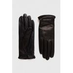 Emporio Armani manusi de piele femei, culoarea negru