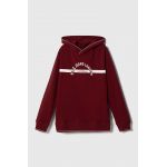 Pepe Jeans bluza cu doua fete copii culoarea bordo, cu glugă, cu imprimeu