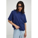 G-Star Raw tricou din bumbac culoarea albastru marin, neted