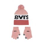 Levi's caciula si manusi copii culoarea roz