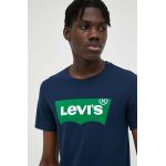 Levi's tricou din bumbac culoarea albastru marin, cu imprimeu