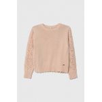 Pepe Jeans pulover copii culoarea roz, light