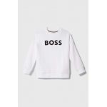 BOSS bluza copii culoarea alb, cu imprimeu