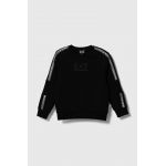 EA7 Emporio Armani bluza copii culoarea negru, cu imprimeu