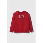 EA7 Emporio Armani bluza copii culoarea rosu, cu imprimeu
