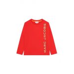 Marc Jacobs longsleeve din bumbac pentru copii culoarea rosu, cu imprimeu