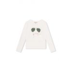Michael Kors longsleeve din bumbac pentru copii culoarea alb, cu imprimeu