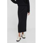 Sisley fusta culoarea negru, midi, drept